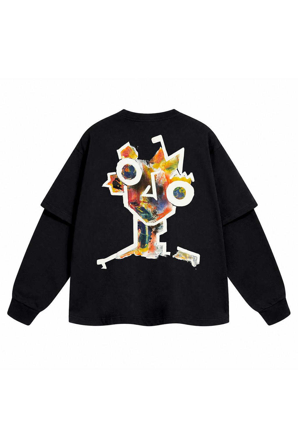 Fora da Tela Double Sleeve T-shirt Black