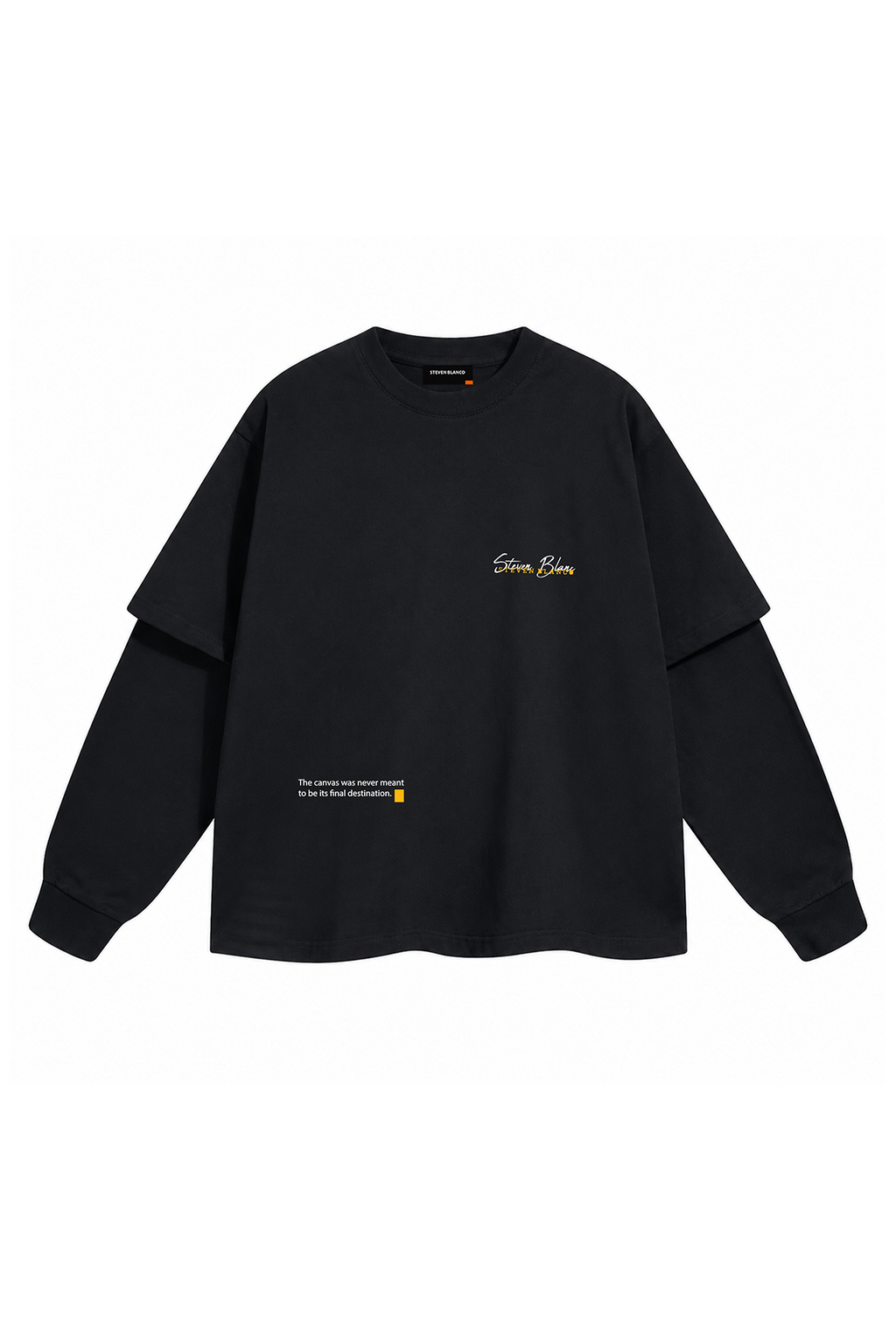 Fora da Tela Double Sleeve T-shirt Black