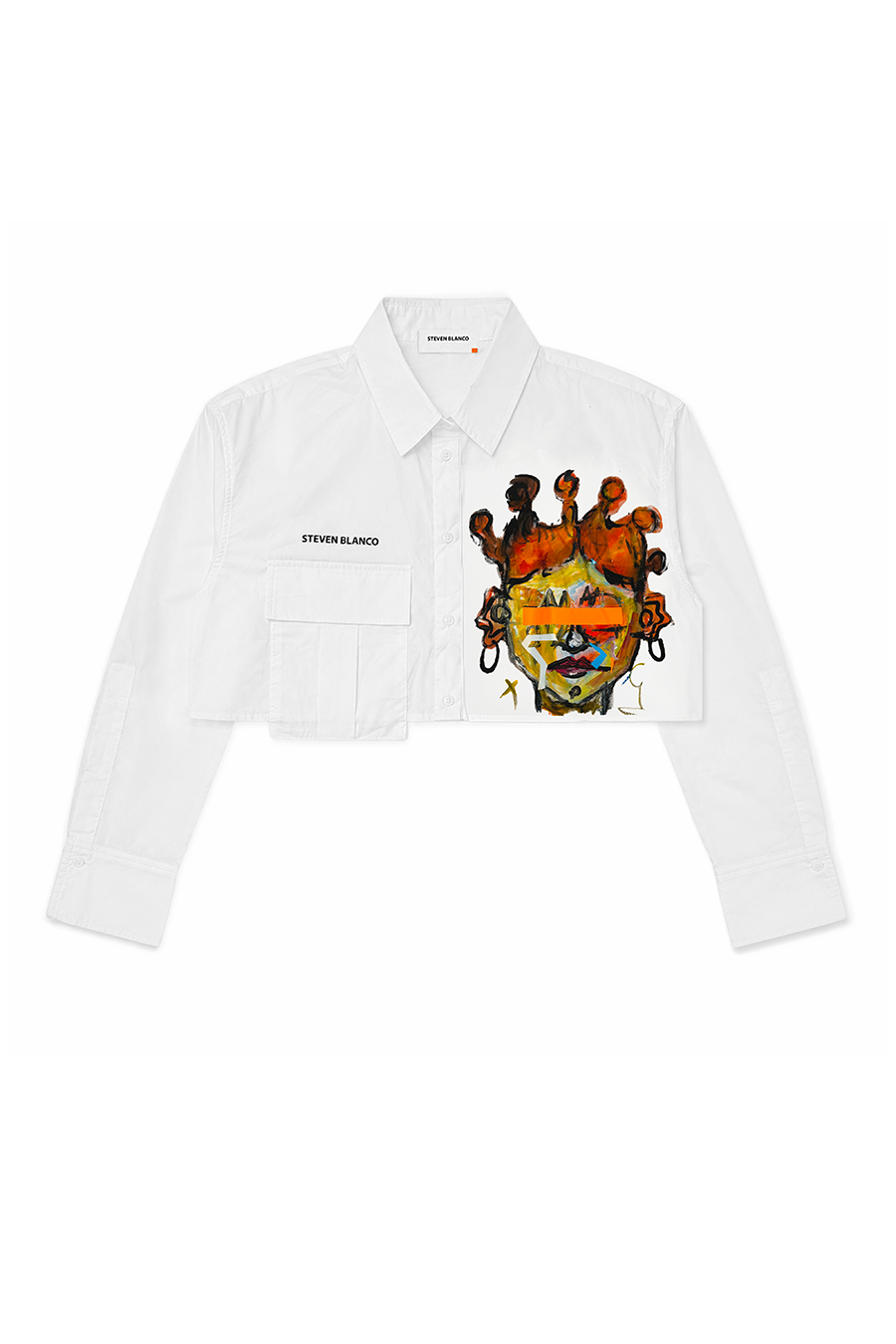 A Pintura Cropped Blouse White