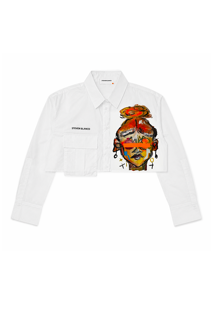 A Pintura Cropped Blouse White