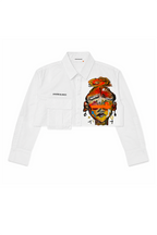 A Pintura Cropped Blouse White