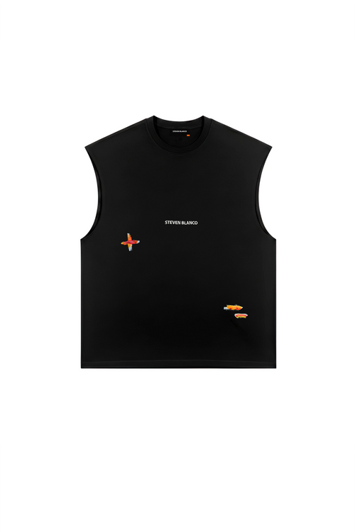The Outline Sleeveless T-Shirt Black