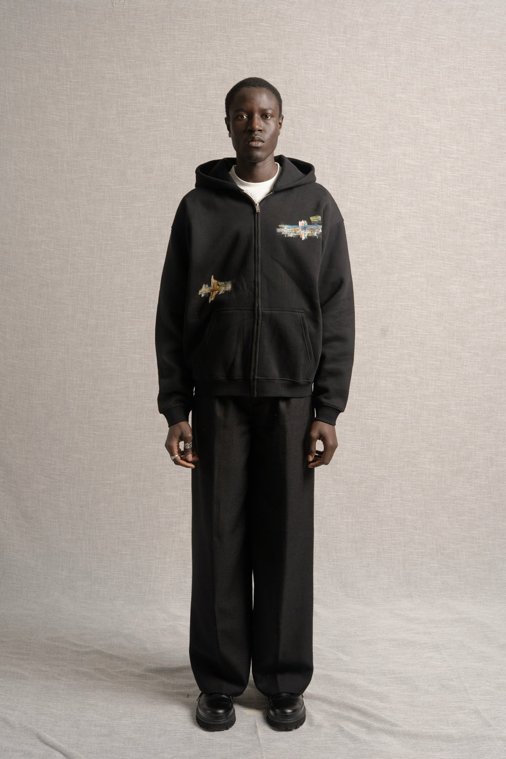 A Paleta Zip-Up Hoodie Black