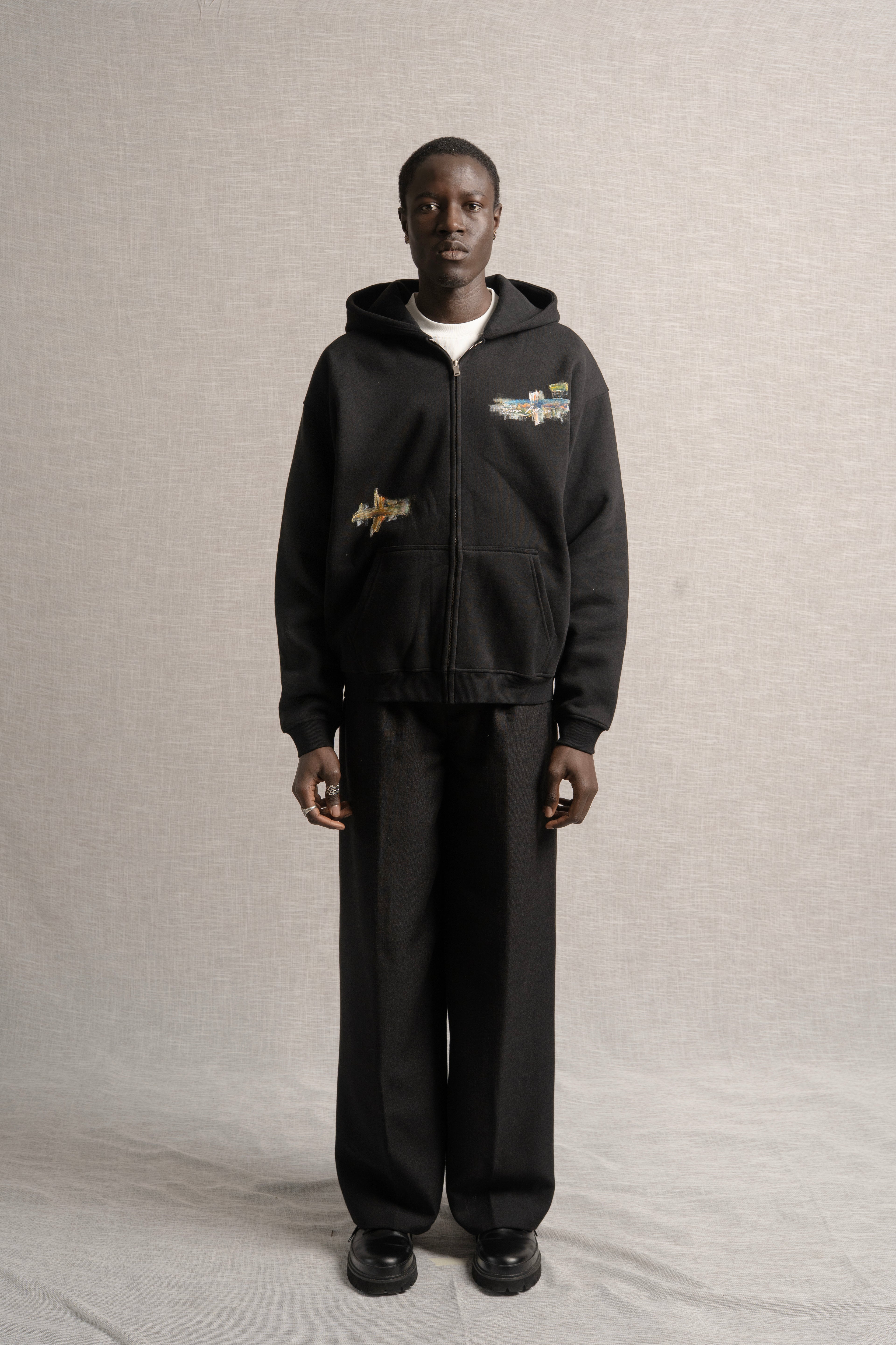 A Paleta Zip-Up Hoodie Black