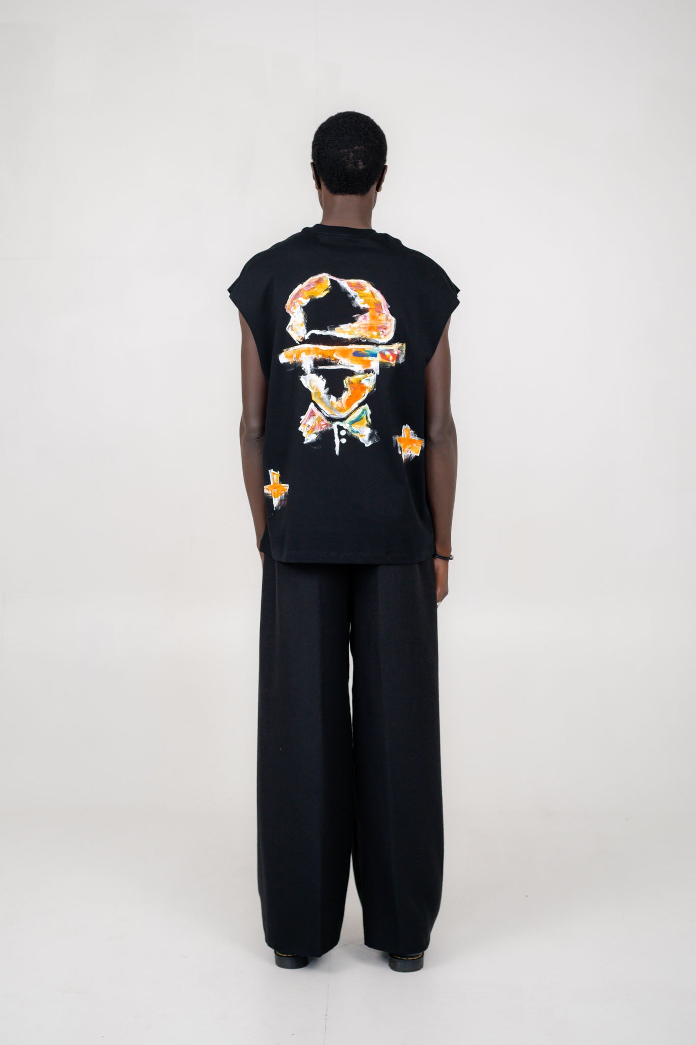The Outline Sleeveless T-Shirt Black