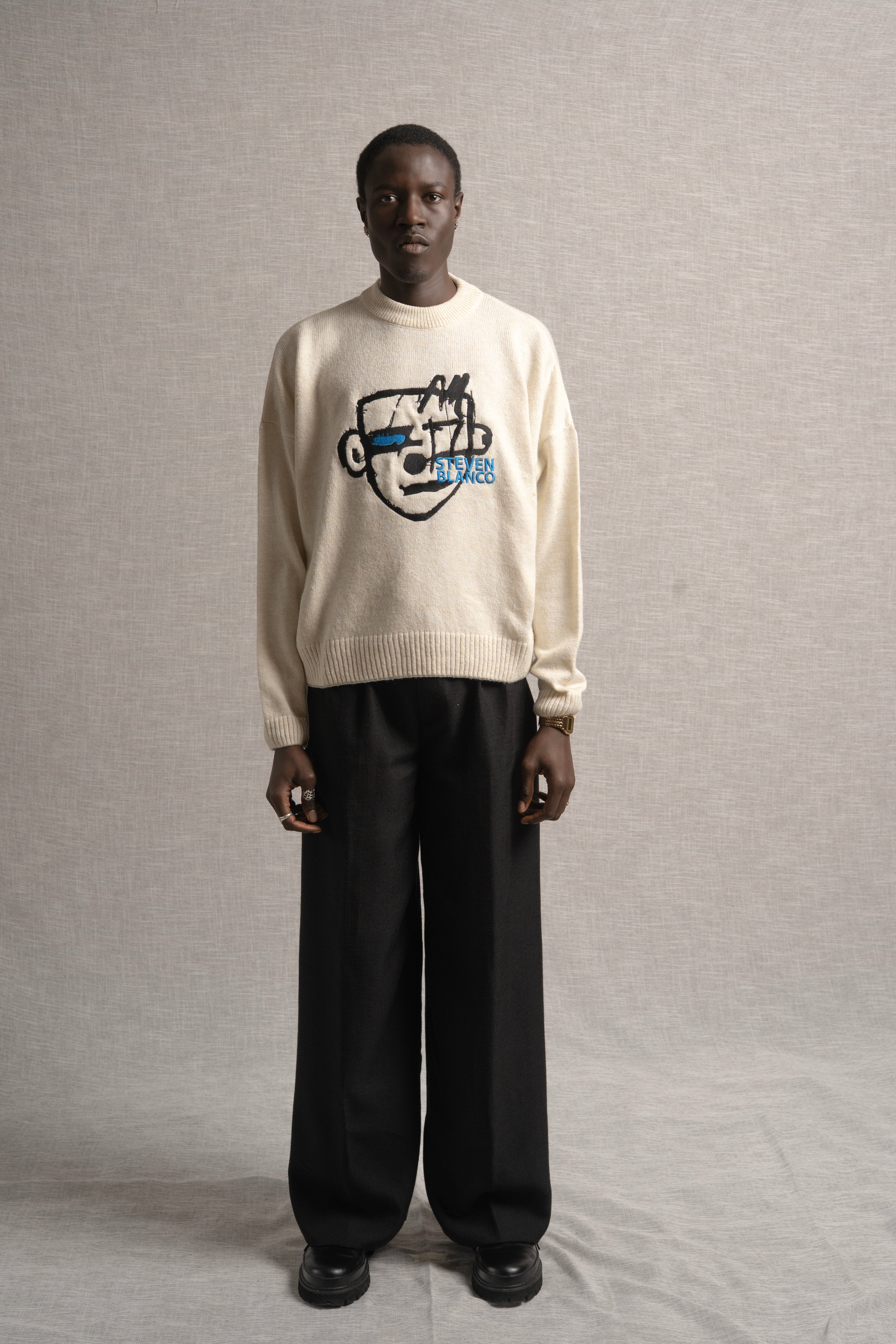 Vector of Color Knit Sweater Beige