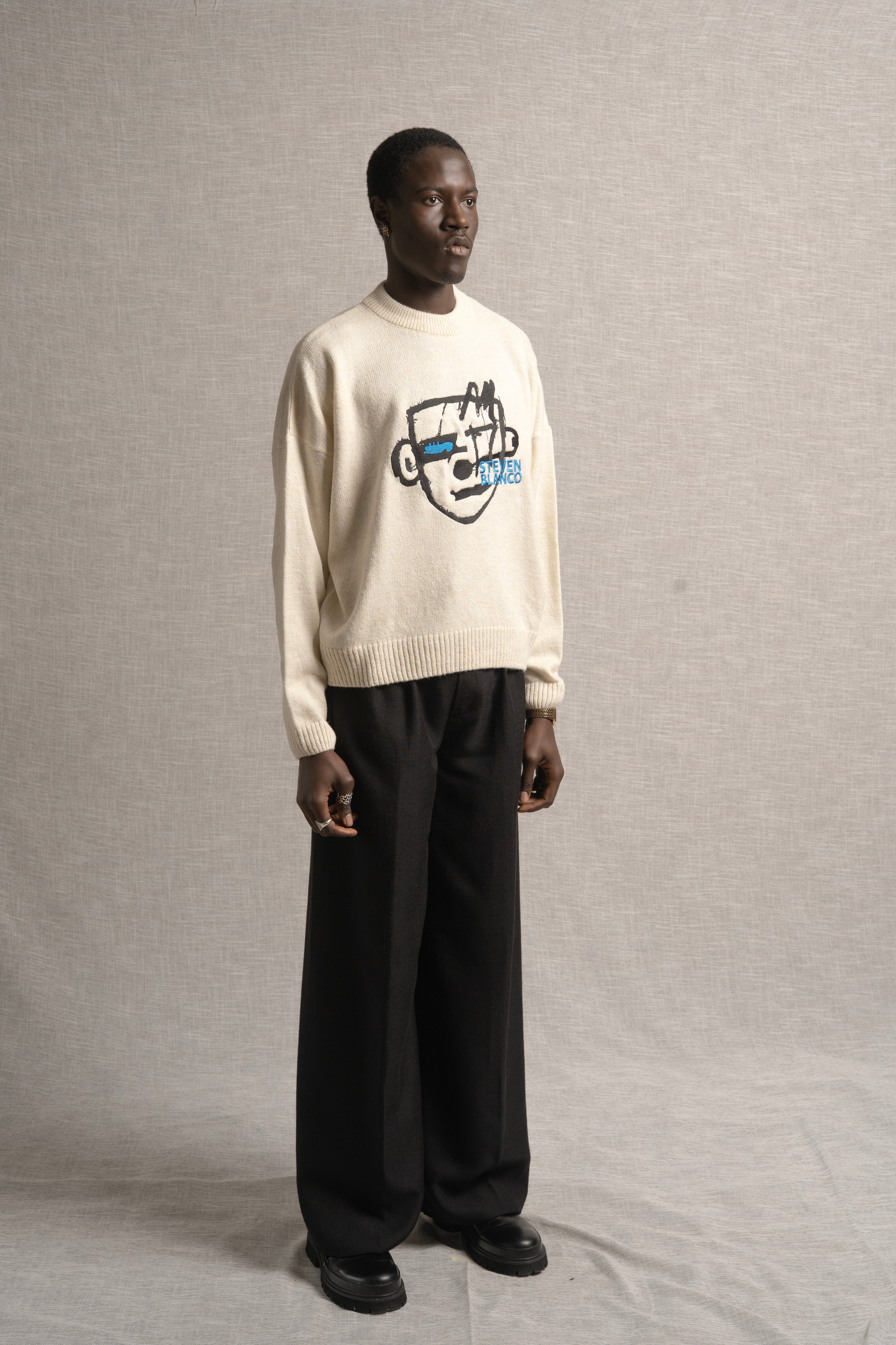 Vector of Color Knit Sweater Beige