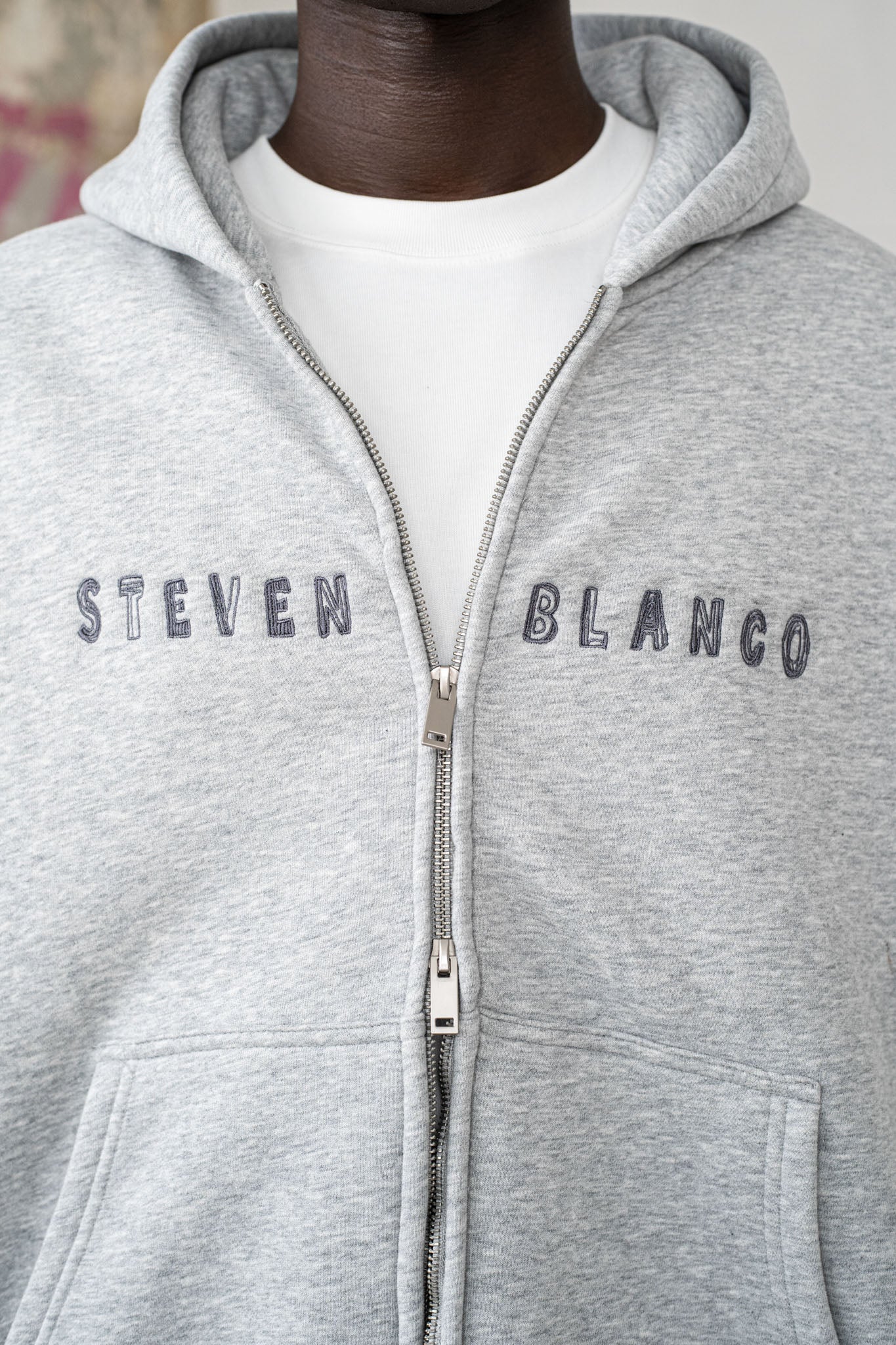 A Cinza Zip-Up Hoodie Grey