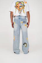 The Brushstroke Denim Jeans Blue