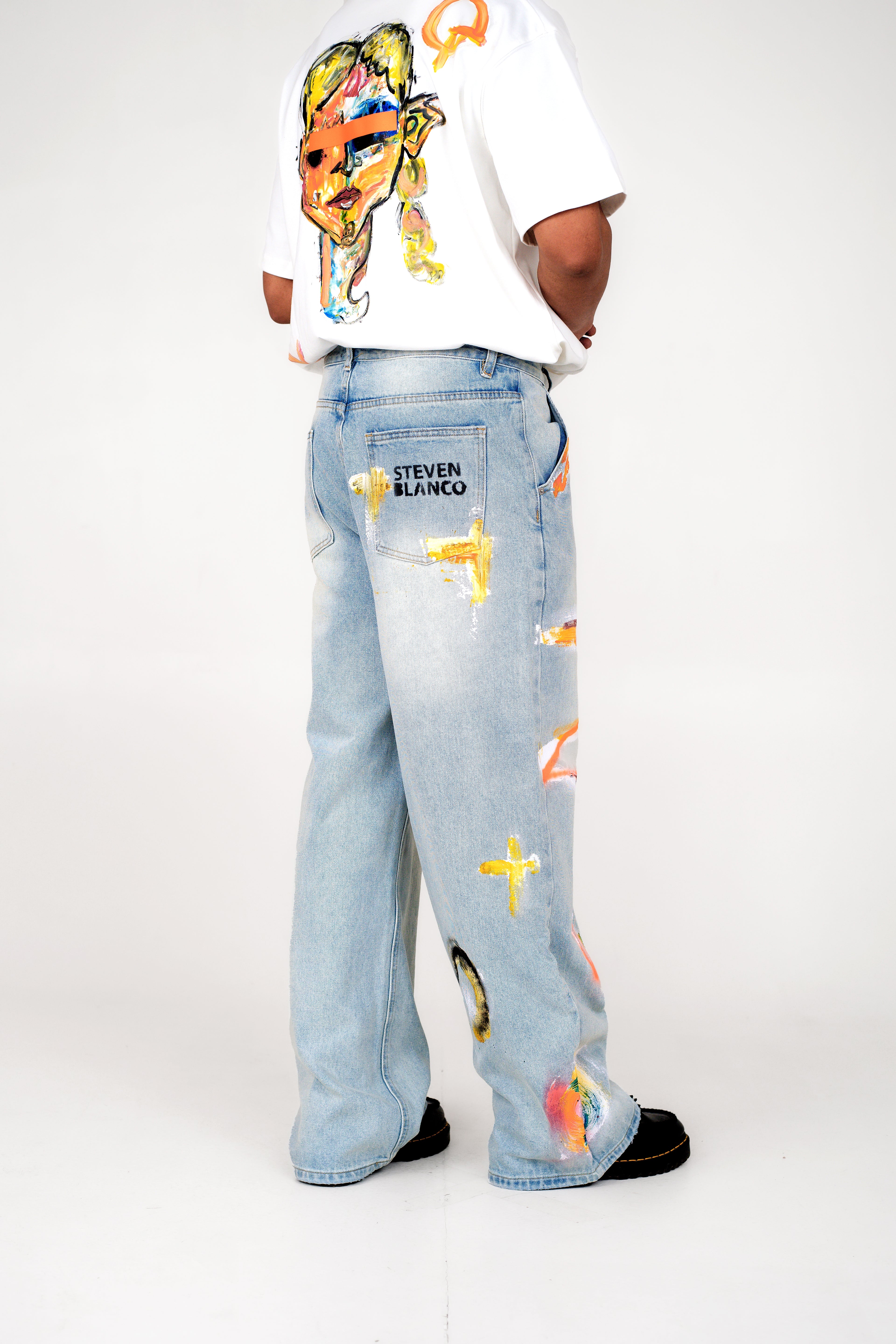 The Brushstroke Denim Jeans Blue