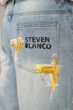 The Brushstroke Denim Jeans Blue