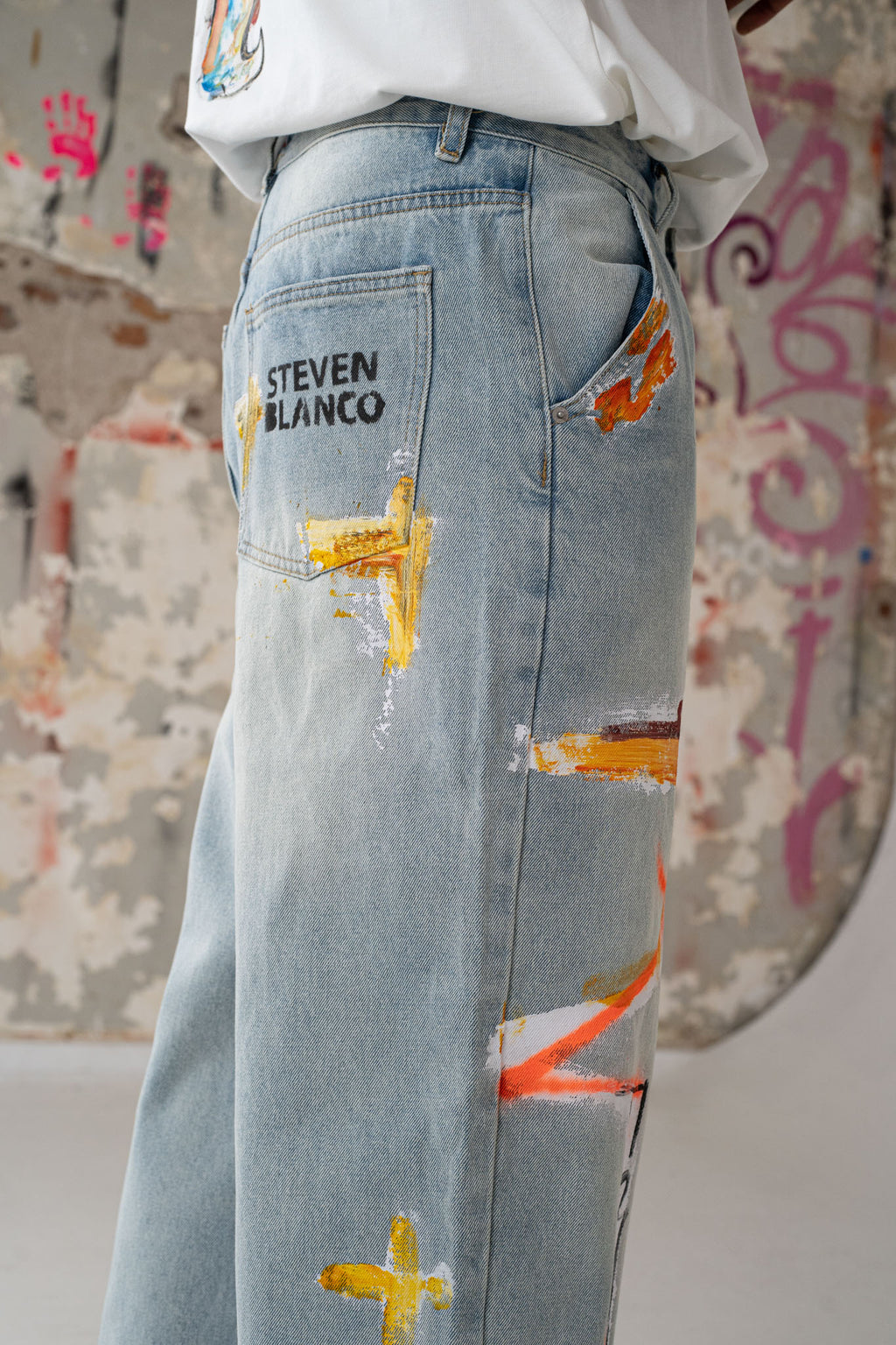 The Brushstroke Denim Jeans Blue