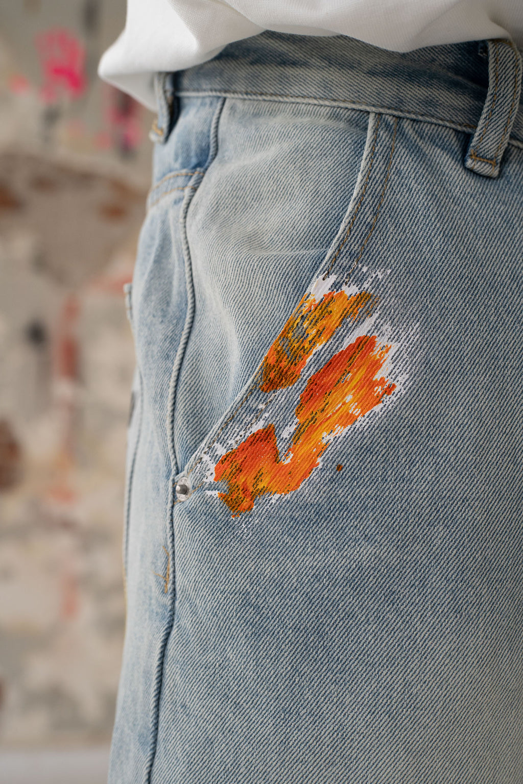 The Brushstroke Denim Jeans Blue