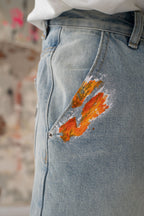 The Brushstroke Denim Jeans Blue
