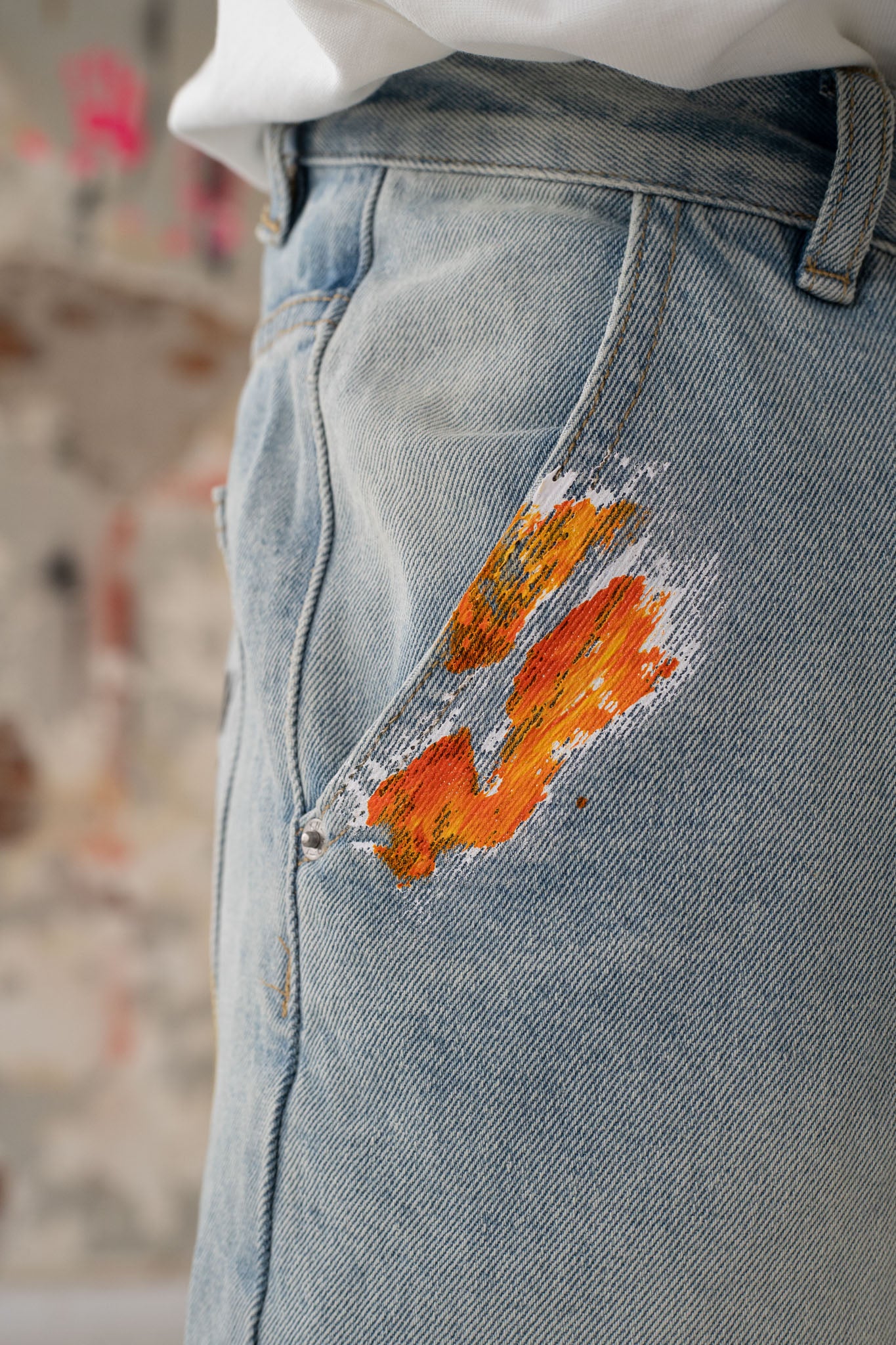 The Brushstroke Denim Jeans Blue