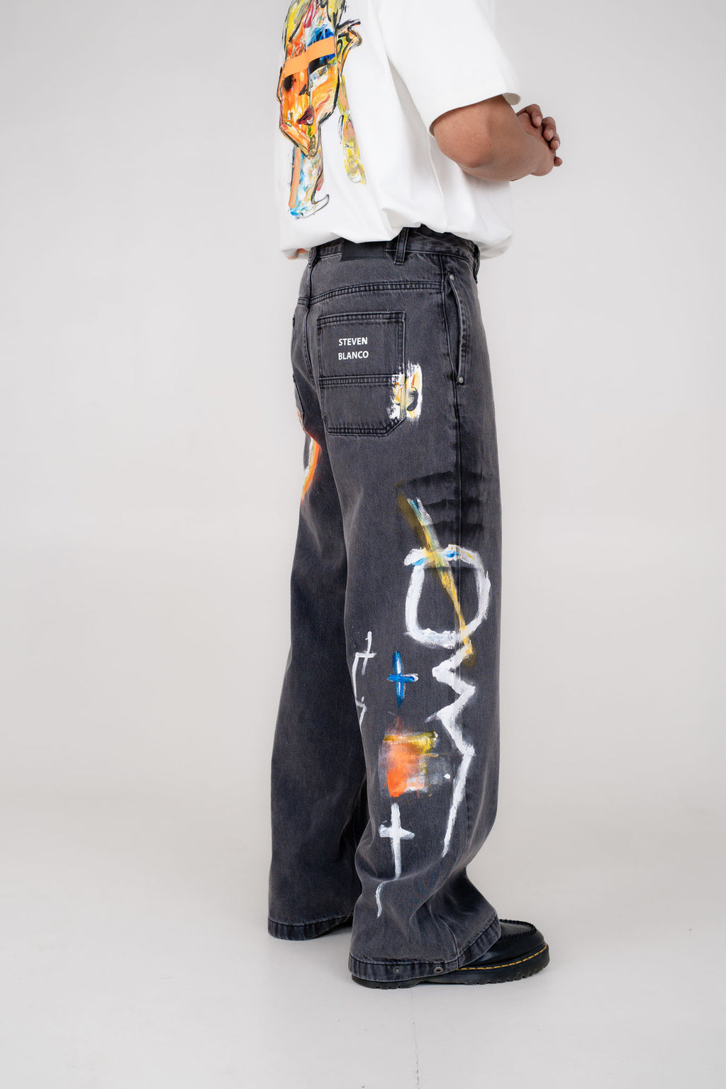 The Brushstroke Denim Jeans Dark Grey