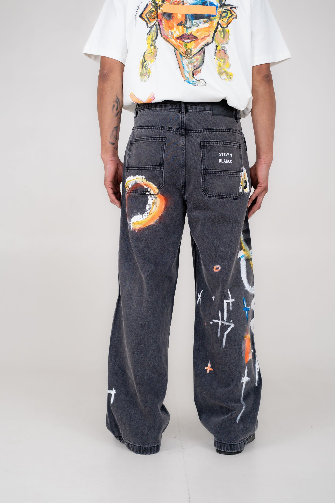 The Brushstroke Denim Jeans Dark Grey