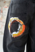 The Brushstroke Denim Jeans Dark Grey