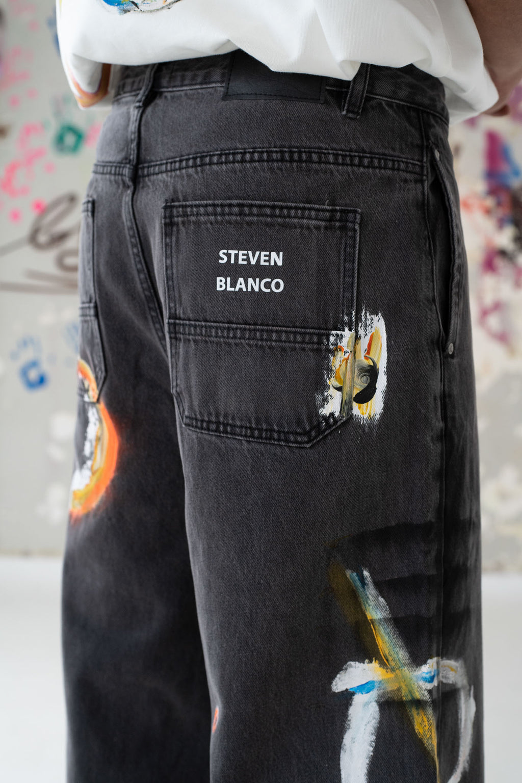 The Brushstroke Denim Jeans Dark Grey