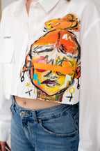 A Pintura Cropped Blouse White