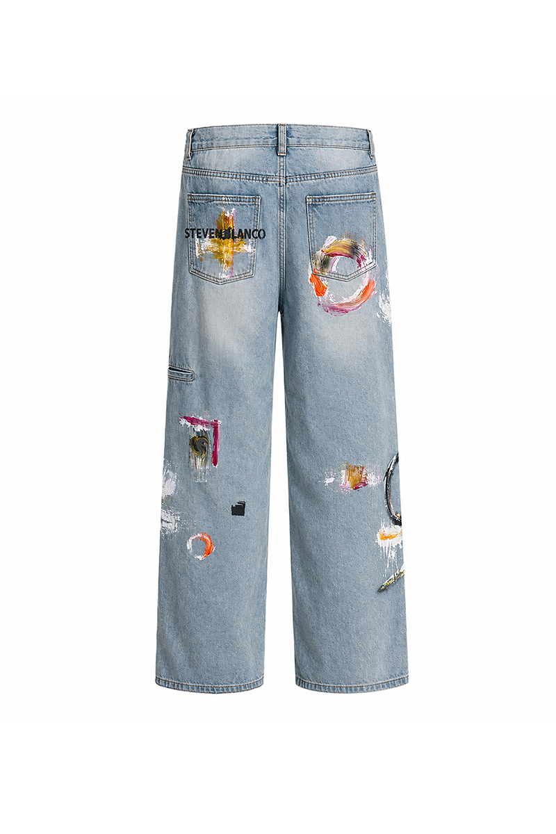 The Brushstroke Denim Jeans Blue