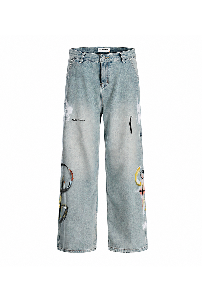 The Brushstroke Denim Jeans Blue