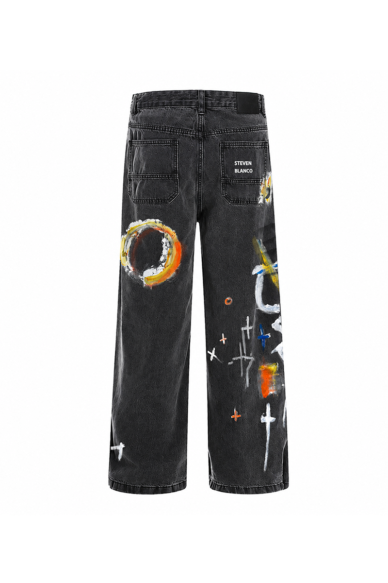 The Brushstroke Denim Jeans Dark Grey