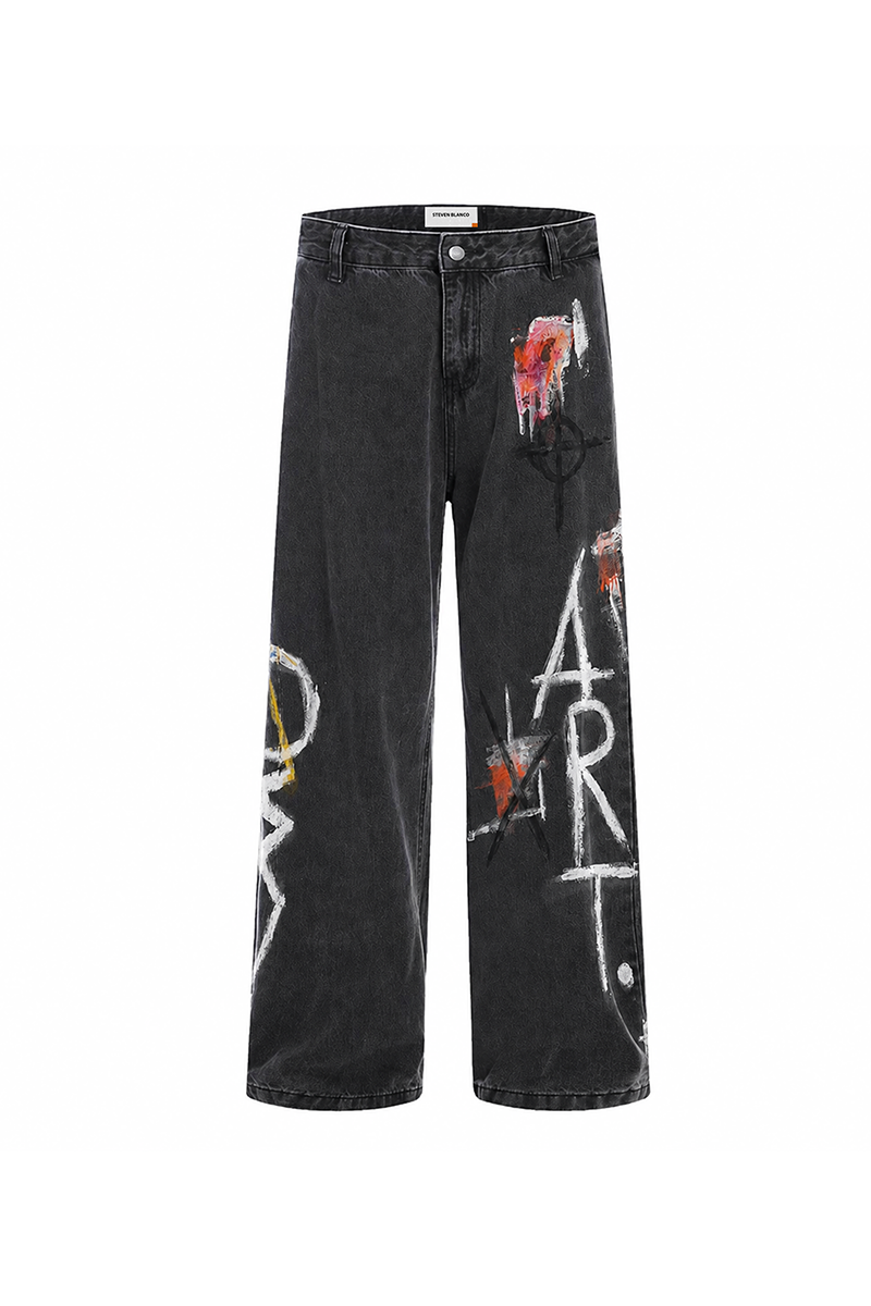 The Brushstroke Denim Jeans Dark Grey