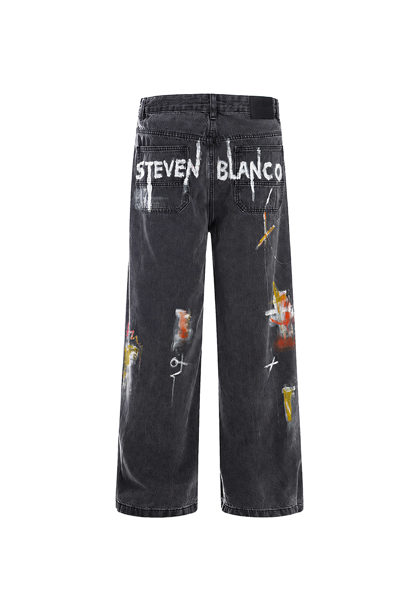 The Brushstroke Denim Jeans Dark Grey