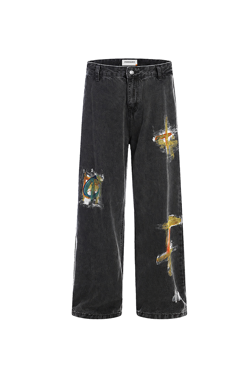The Brushstroke Denim Jeans Dark Grey