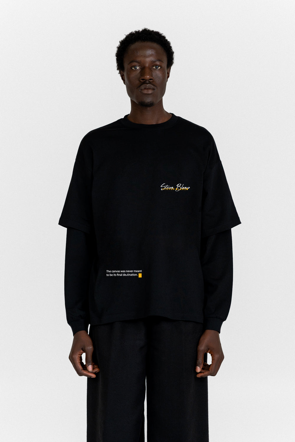 Fora da Tela Double Sleeve T-shirt Black
