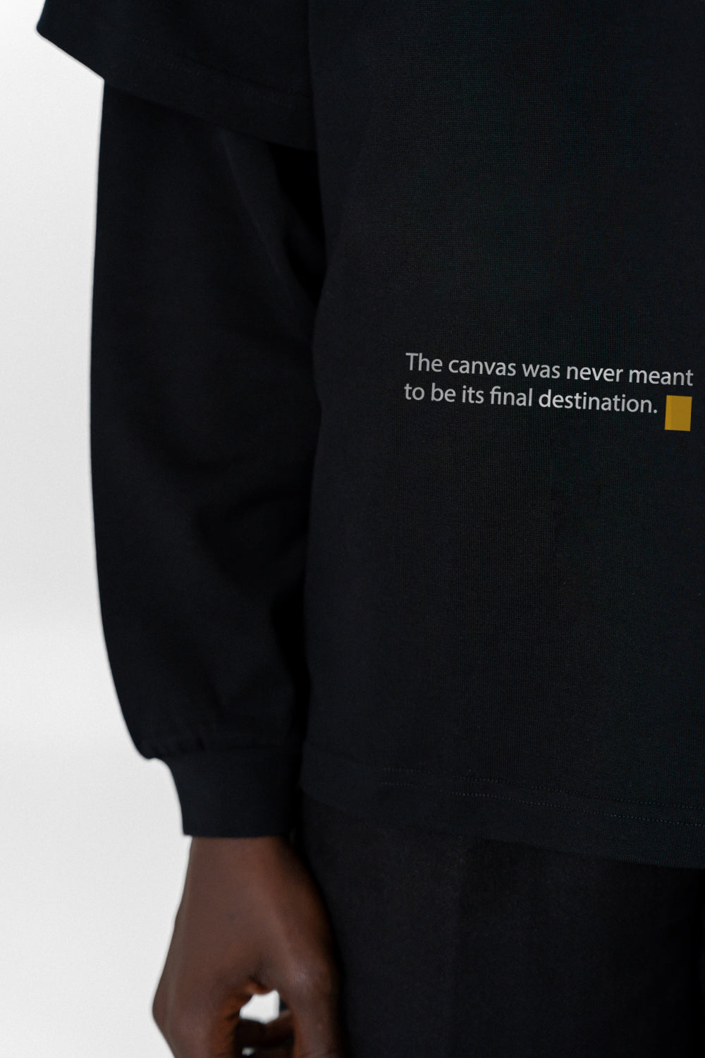 Fora da Tela Double Sleeve T-shirt Black