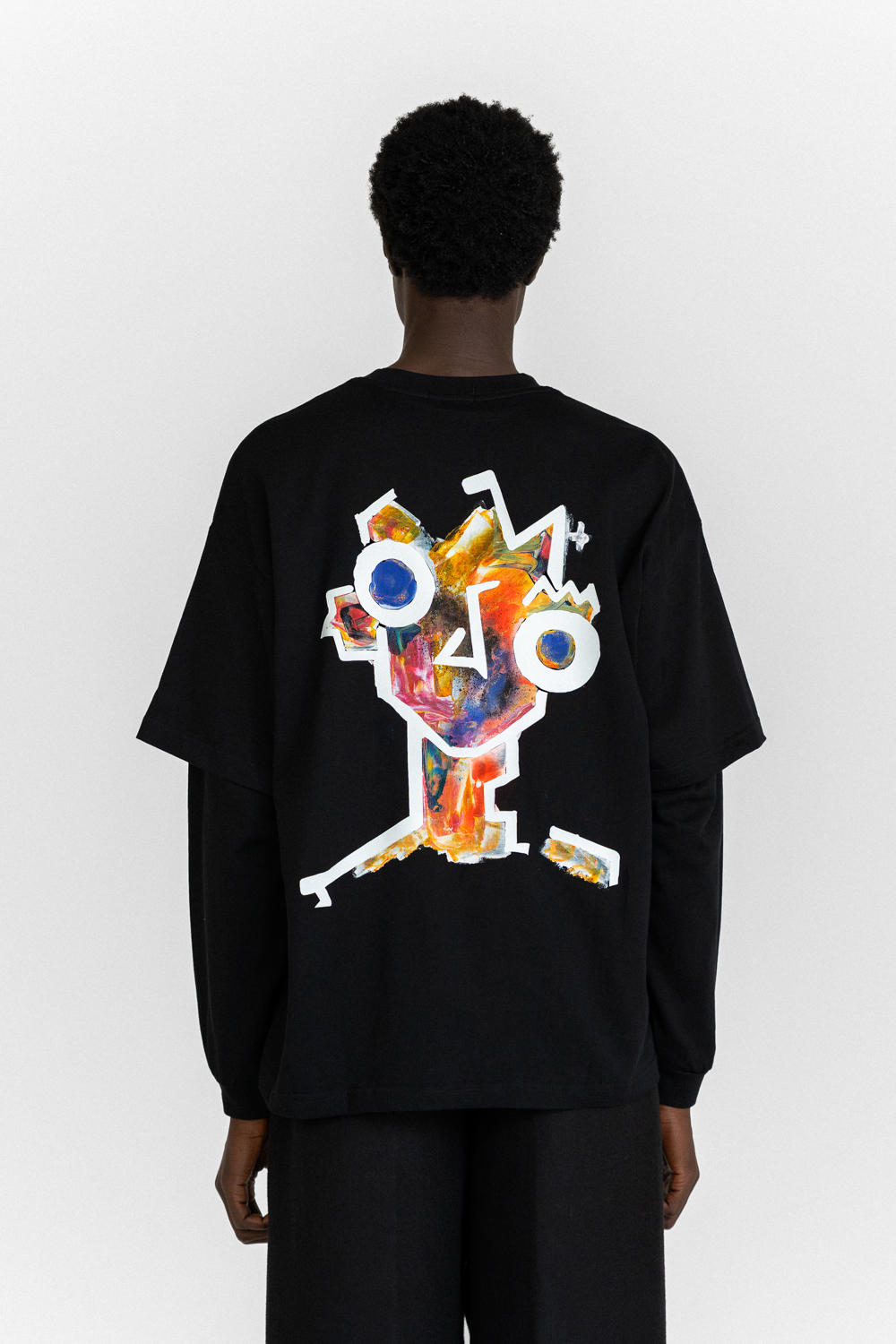 Fora da Tela Double Sleeve T-shirt Black