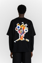 Fora da Tela Double Sleeve T-shirt Black