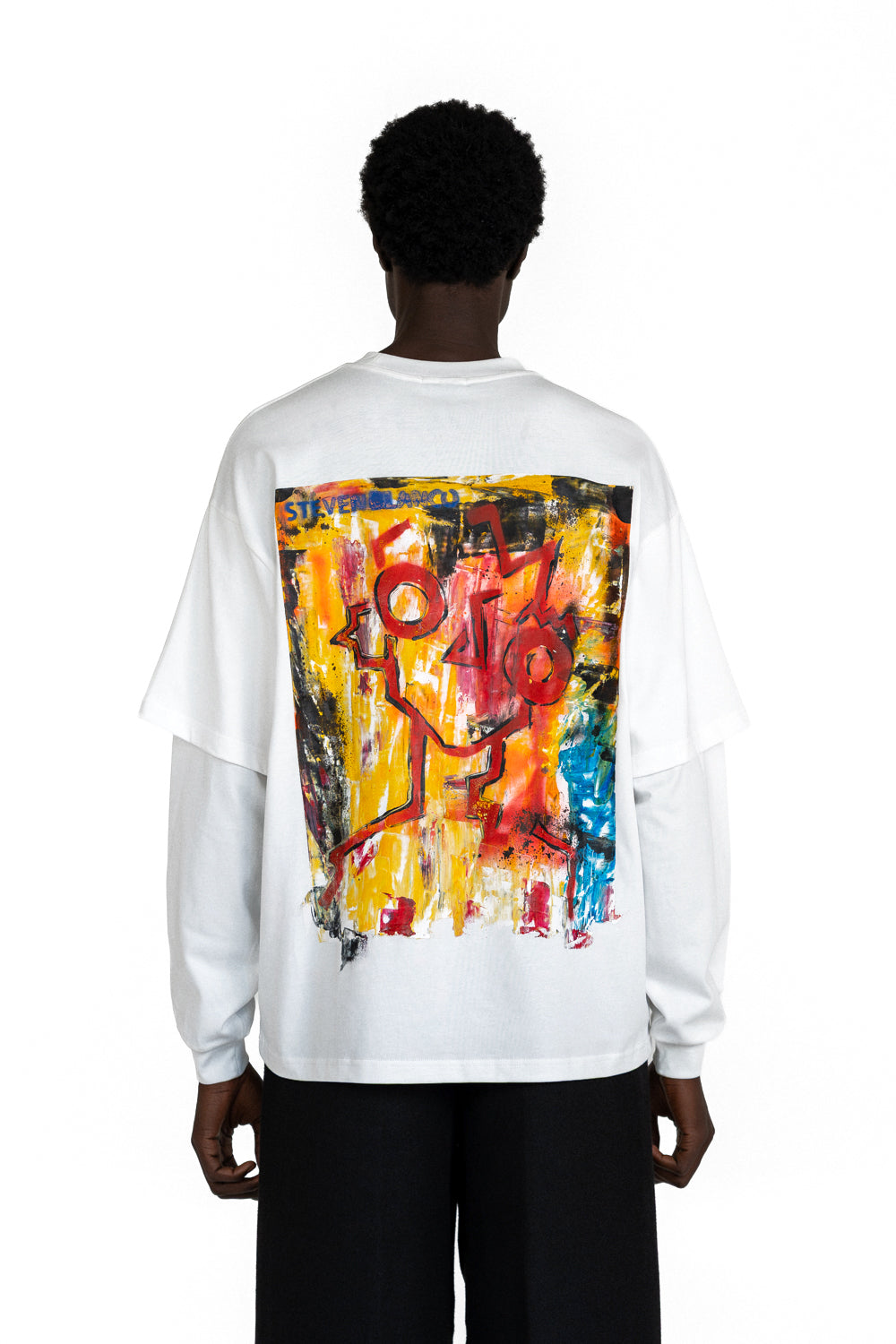 Fora da Tela Double Sleeve T-shirt White