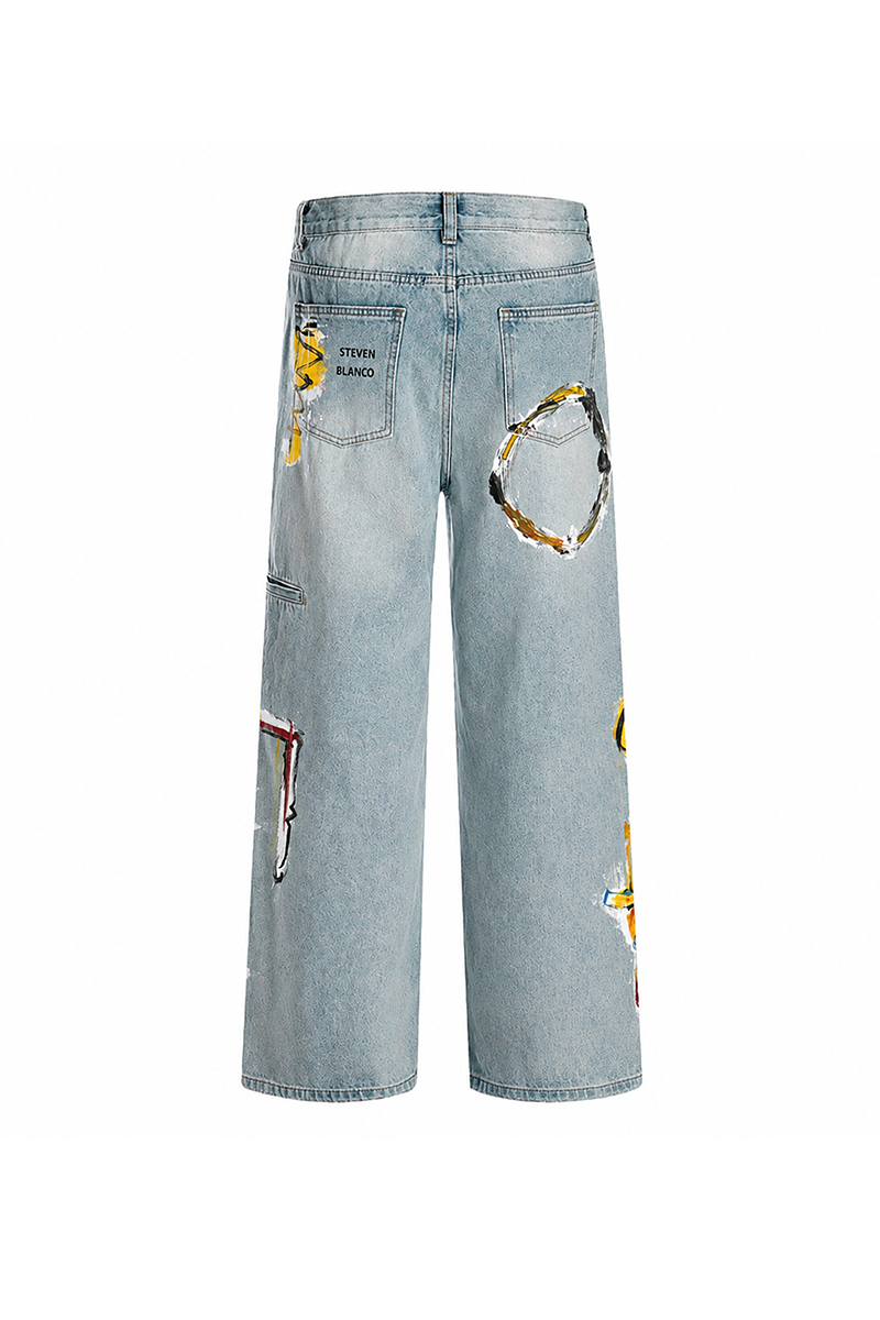 The Brushstroke Denim Jeans Blue