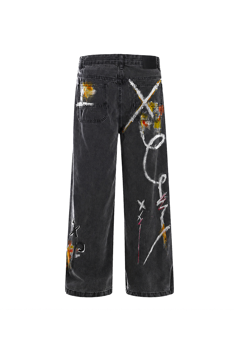 The Brushstroke Denim Jeans Dark Grey – Steven Blanco Art