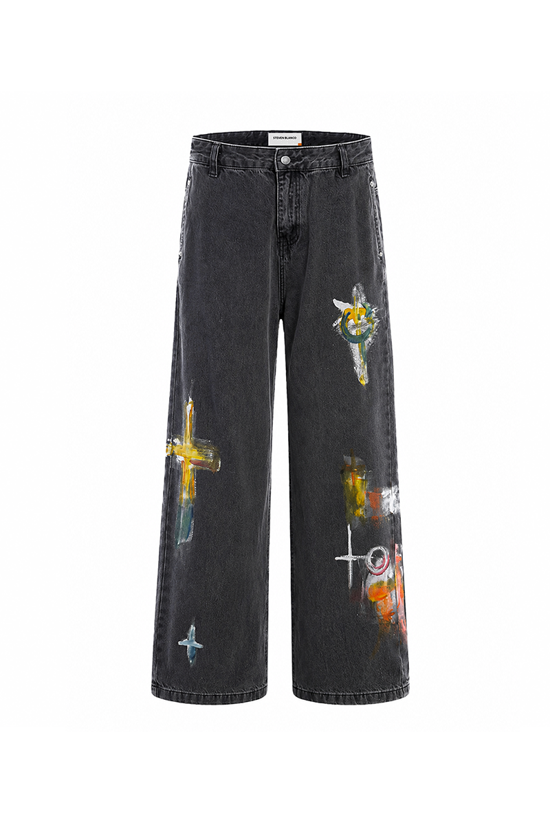 The Brushstroke Denim Jeans Dark Grey