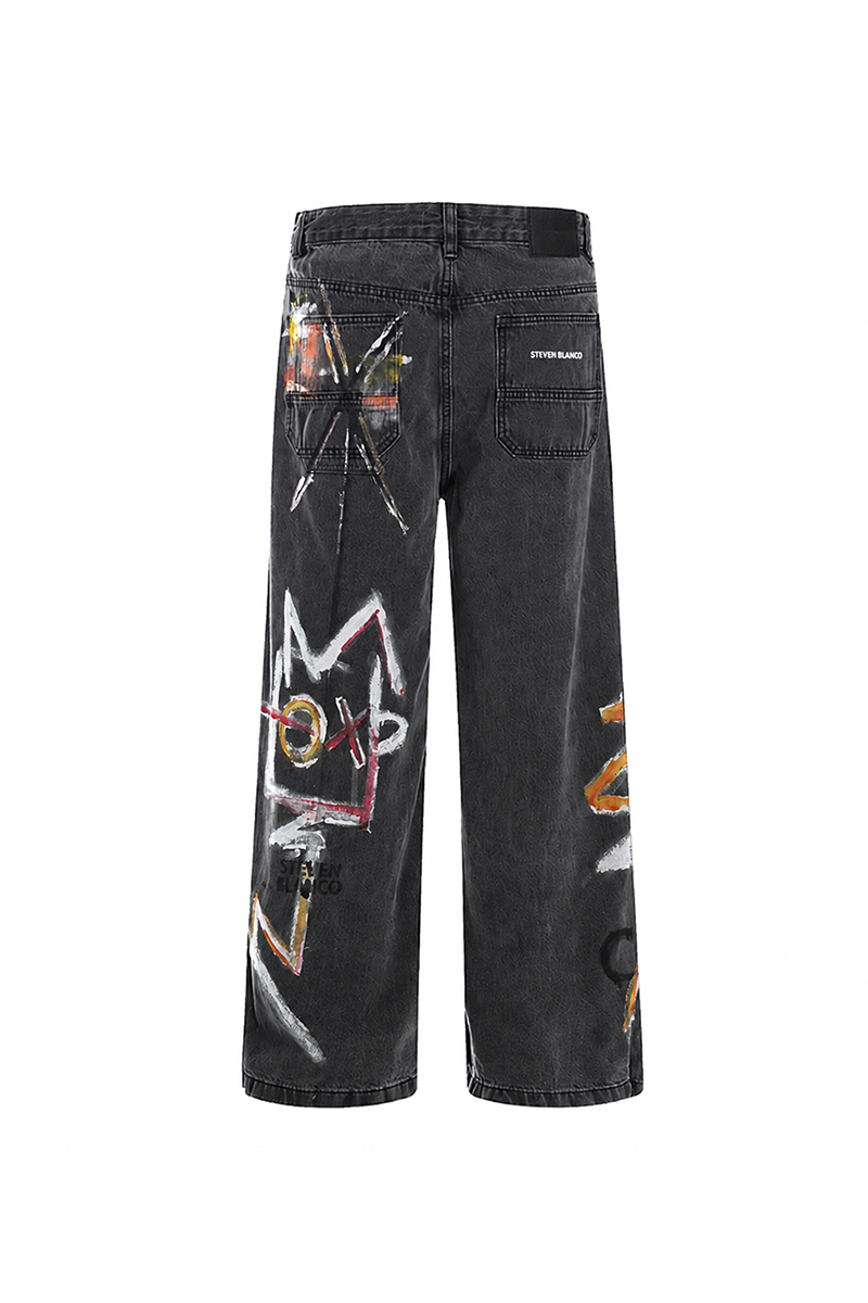 The Brushstroke Denim Jeans Dark Grey