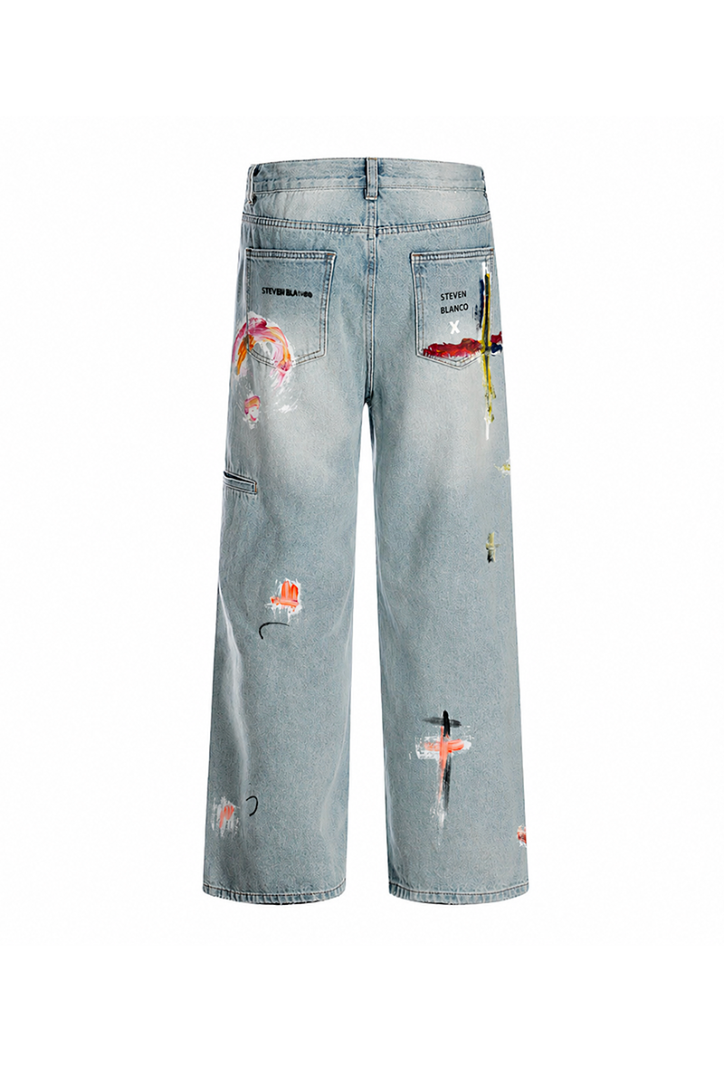The Brushstroke Denim Jeans Blue