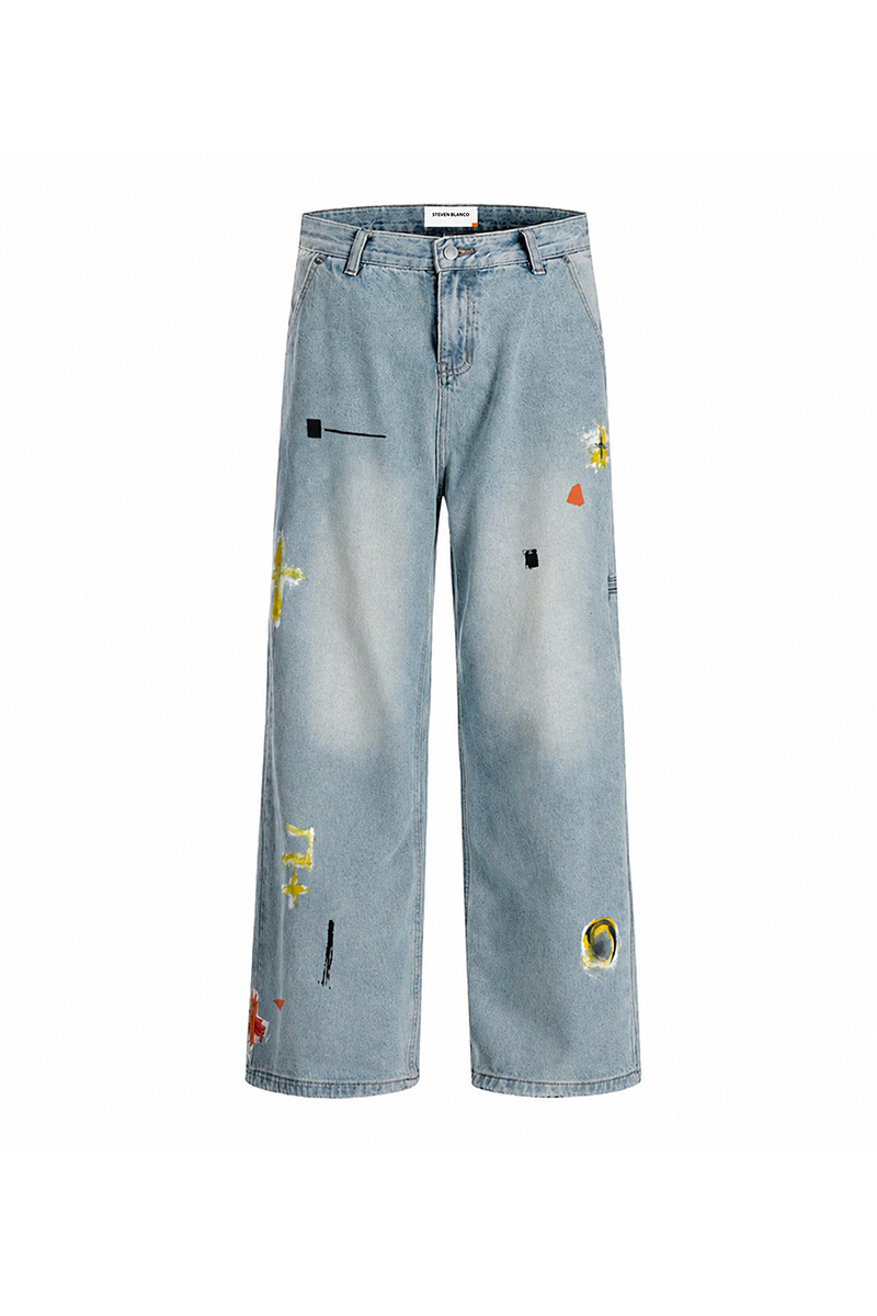 The Brushstroke Denim Jeans Blue