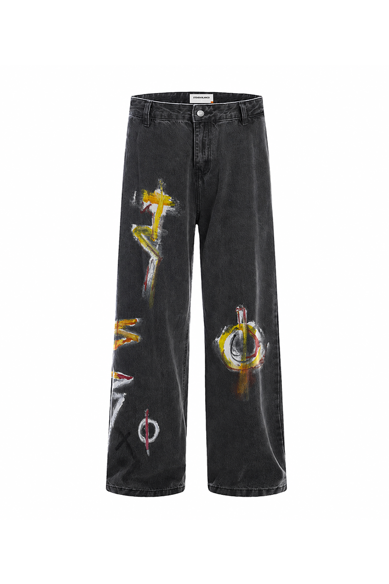 The Brushstroke Denim Jeans Dark Grey