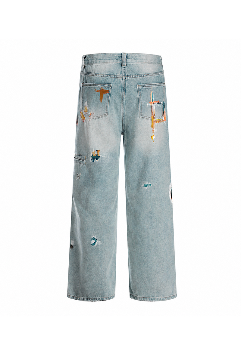 The Brushstroke Denim Jeans Blue