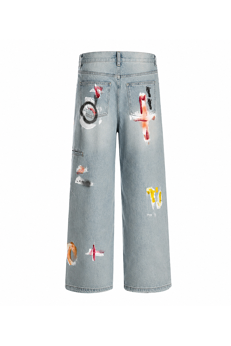 The Brushstroke Denim Jeans Blue