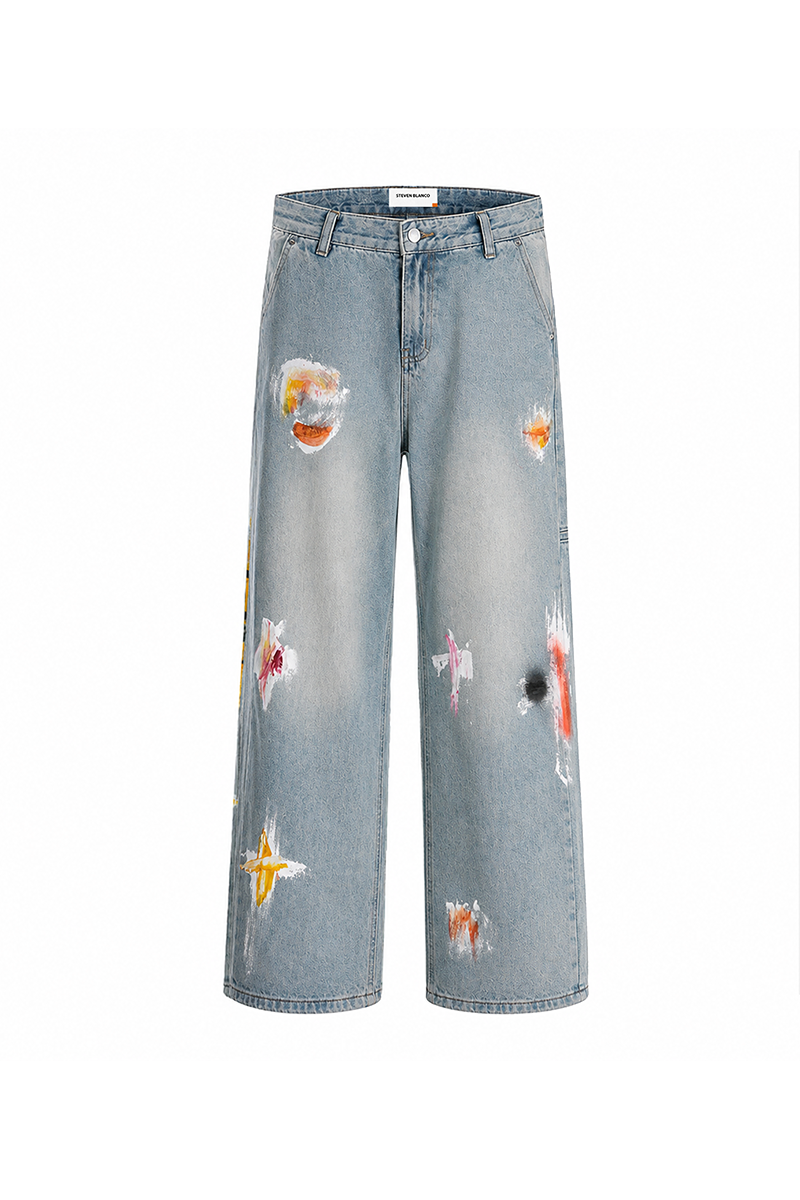The Brushstroke Denim Jeans Blue