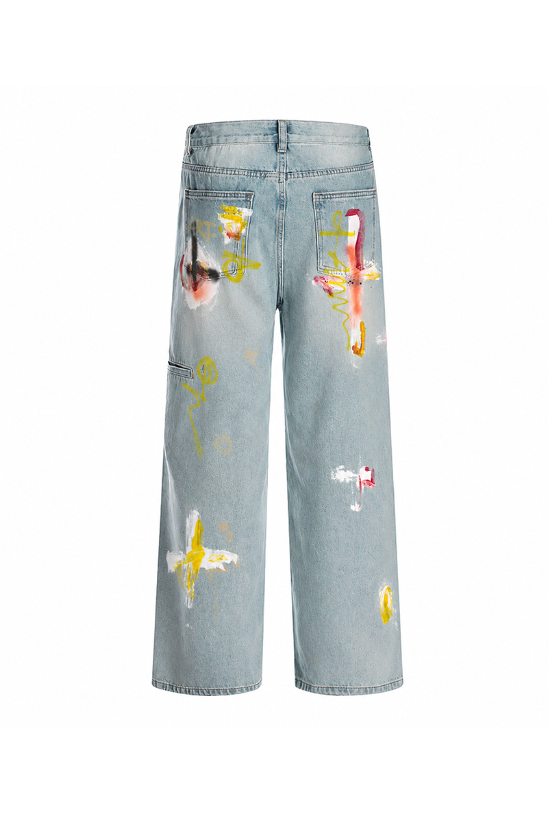The Brushstroke Denim Jeans Blue