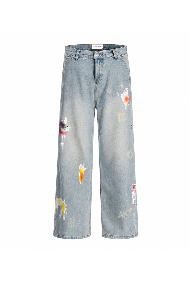 The Brushstroke Denim Jeans Blue