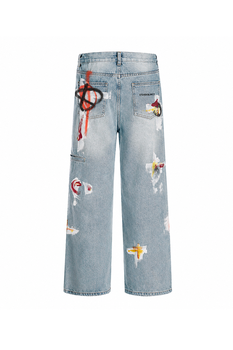 The Brushstroke Denim Jeans Blue