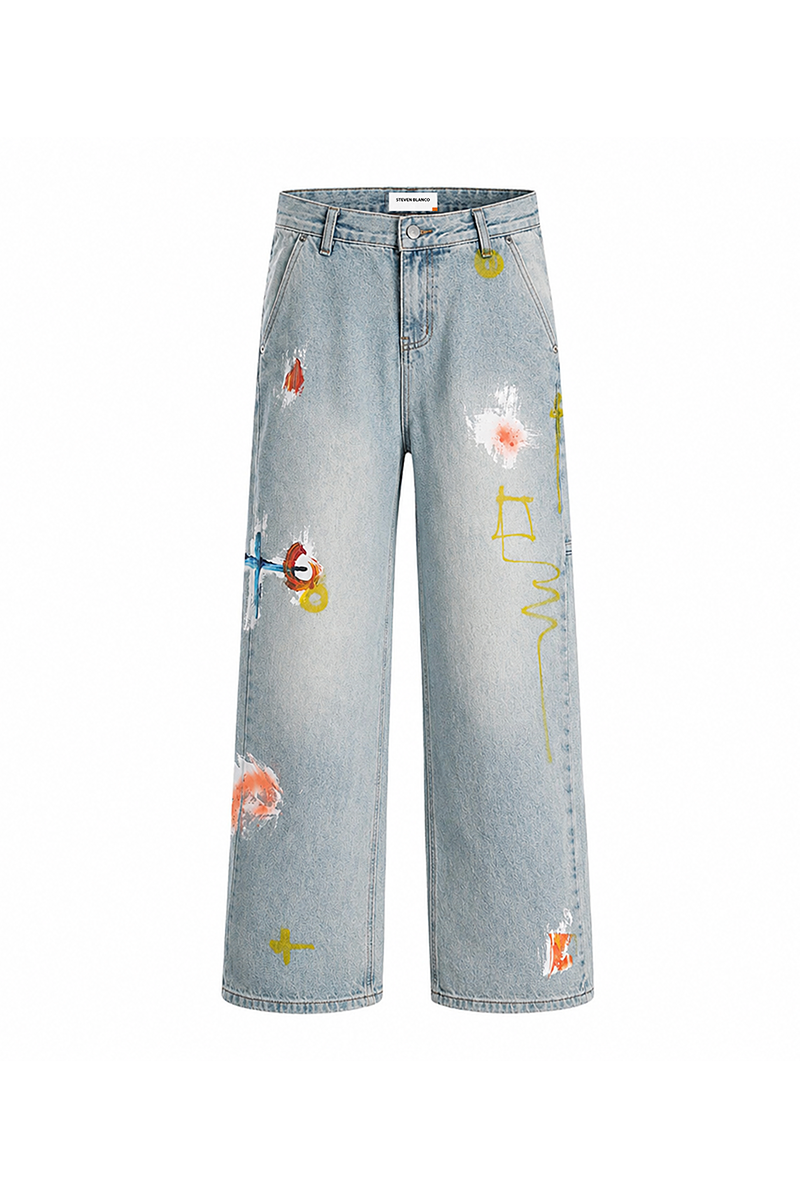 The Brushstroke Denim Jeans Blue