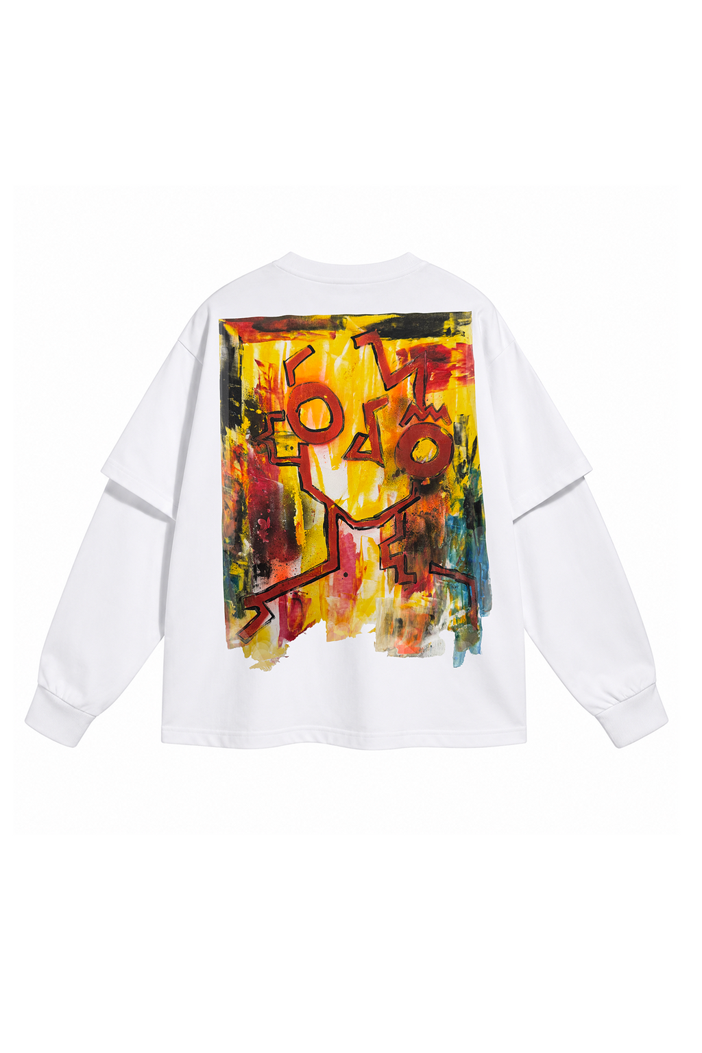 Fora da Tela Double Sleeve T-shirt White